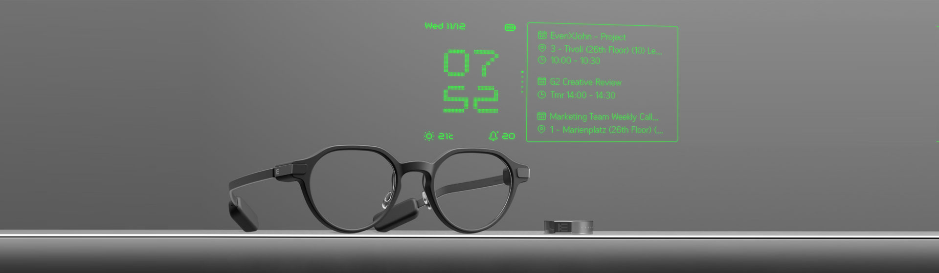 Even Realities smart glasses on display